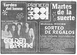 Golden Earring show announcement April 02, 1974 Barcelona (Spain) - Teatro Victoria in concert ad Hoja Del Lunes newspaper March 25 1974